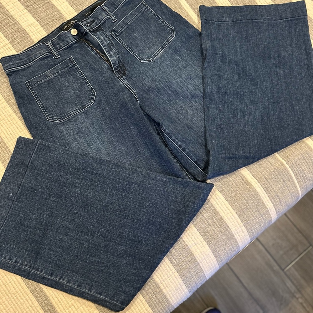 Banana Republic Blue Flare Wide Leg Jeans